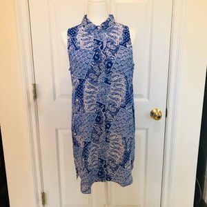 Lumiere Paisley Button Up Dress with Front Pockets